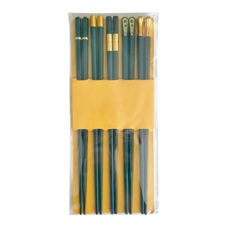 5 Pairs of reusable metal chopsticks