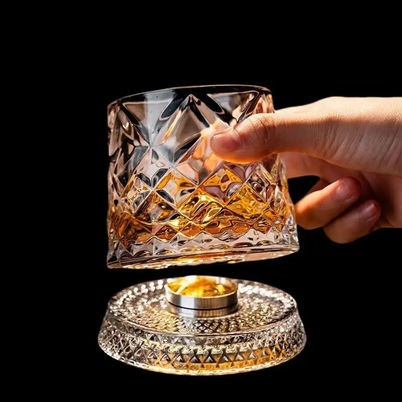 360 Degrees Rotating Crystal Whiskey Glass
