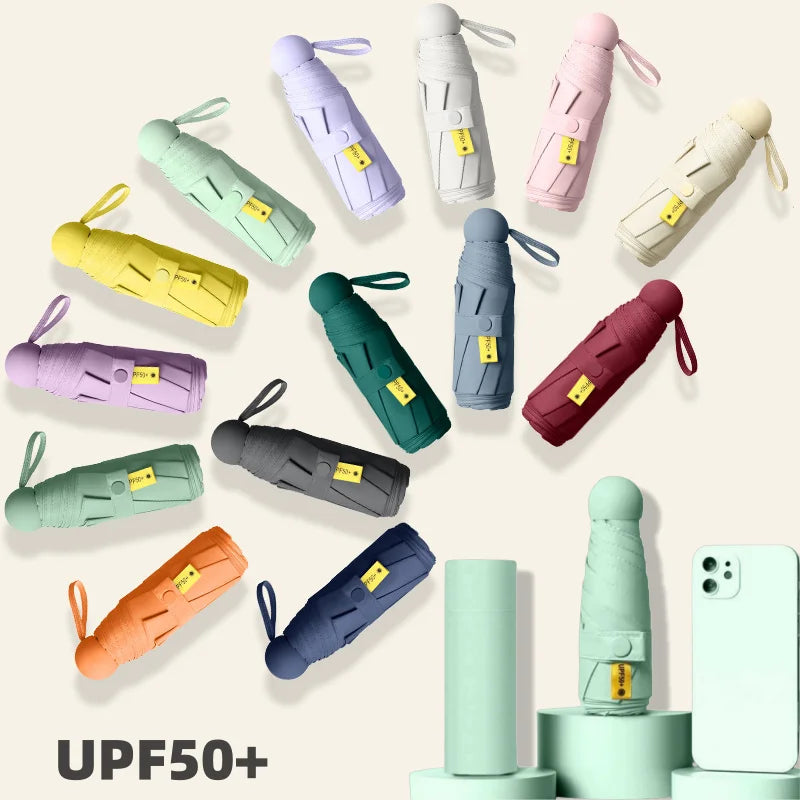UPF50+ Mini Vinyl Capsule Folding Umbrella