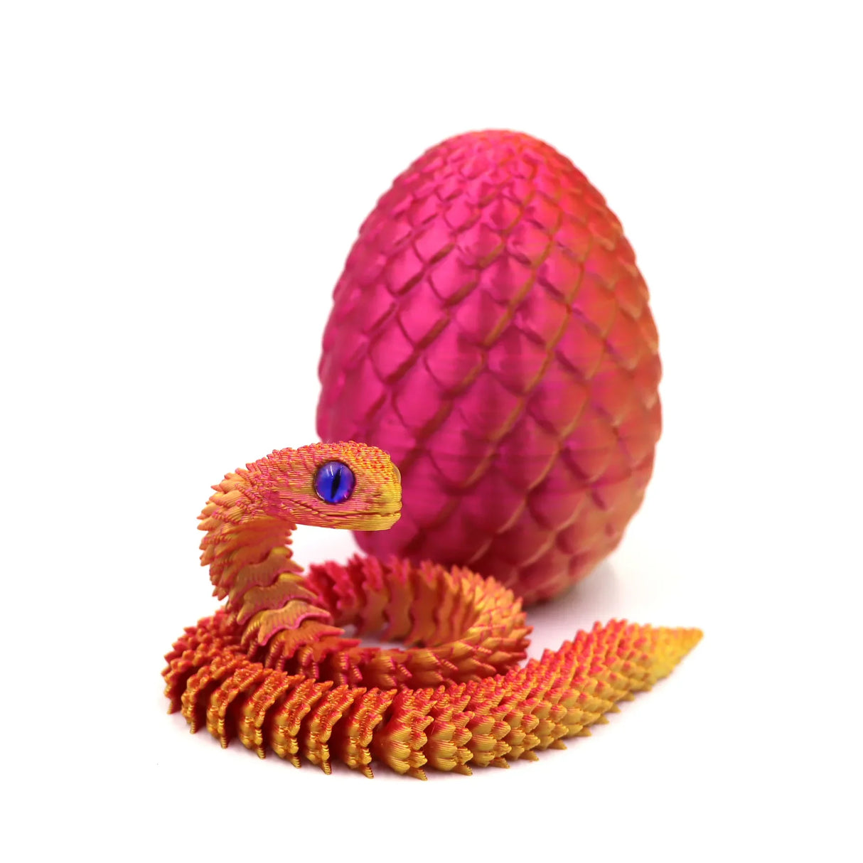 3D Printing Moveable Rotating Action Figure Snake Egg For Stress Relief