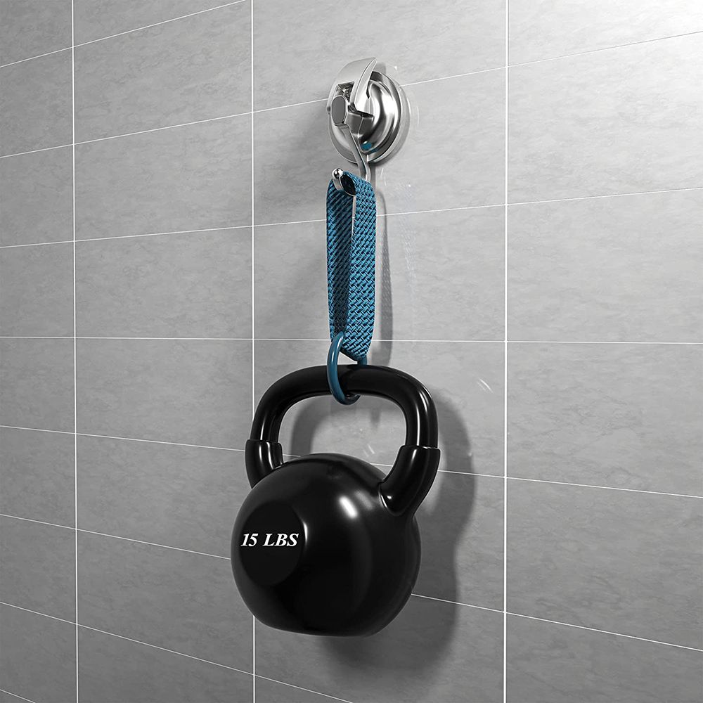 Reusable Heavy-Duty Chrome-Plated Suction Cup Hooks For Bathroom Showers.