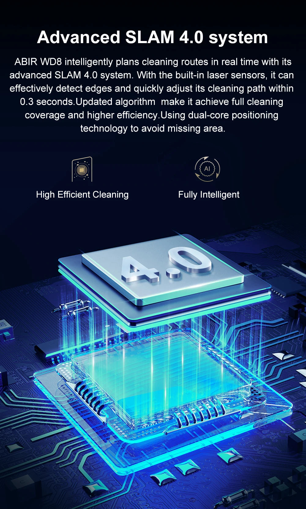 ABIR WD8 Wet Or Dry Robot Window Vacuum Cleaner ,Laser Sensor By App & Remote Control