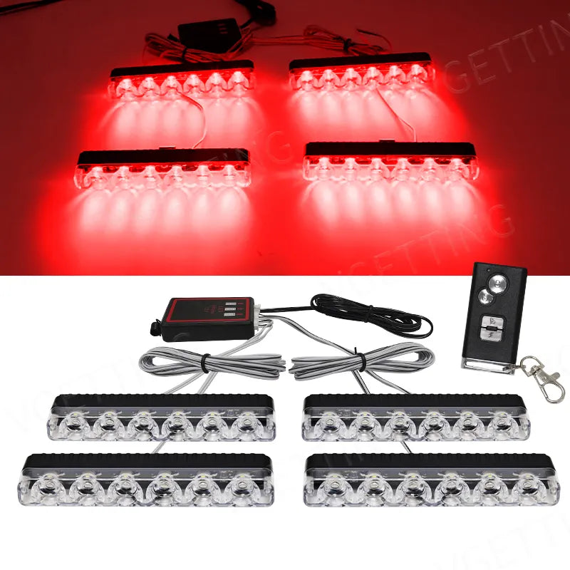 4X6 Wireless Remote Led Car Grid Emergency Lights