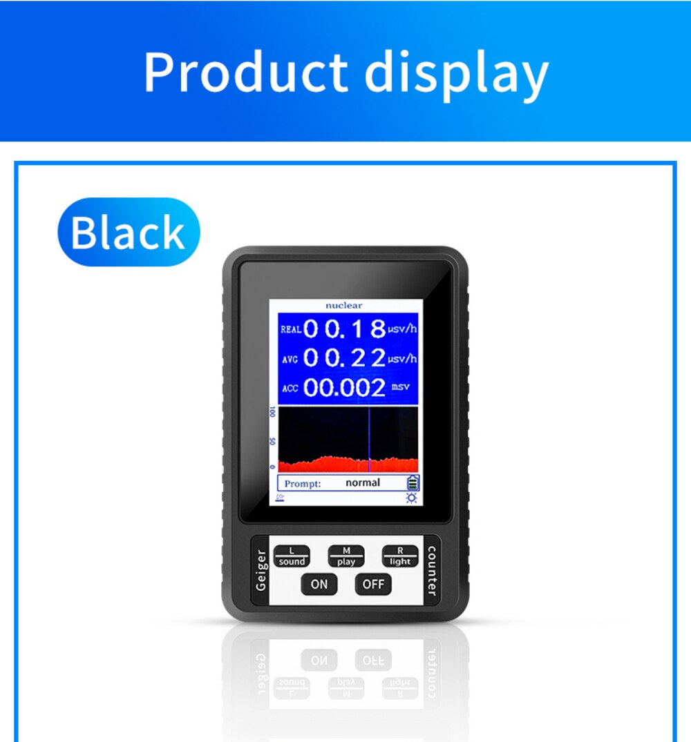 BR-9B XR-1 Nuclear Radiation Detector Color Display Screen Geiger Counter Personal Dosimeter Marble Detectors Beta Gamma X-ray