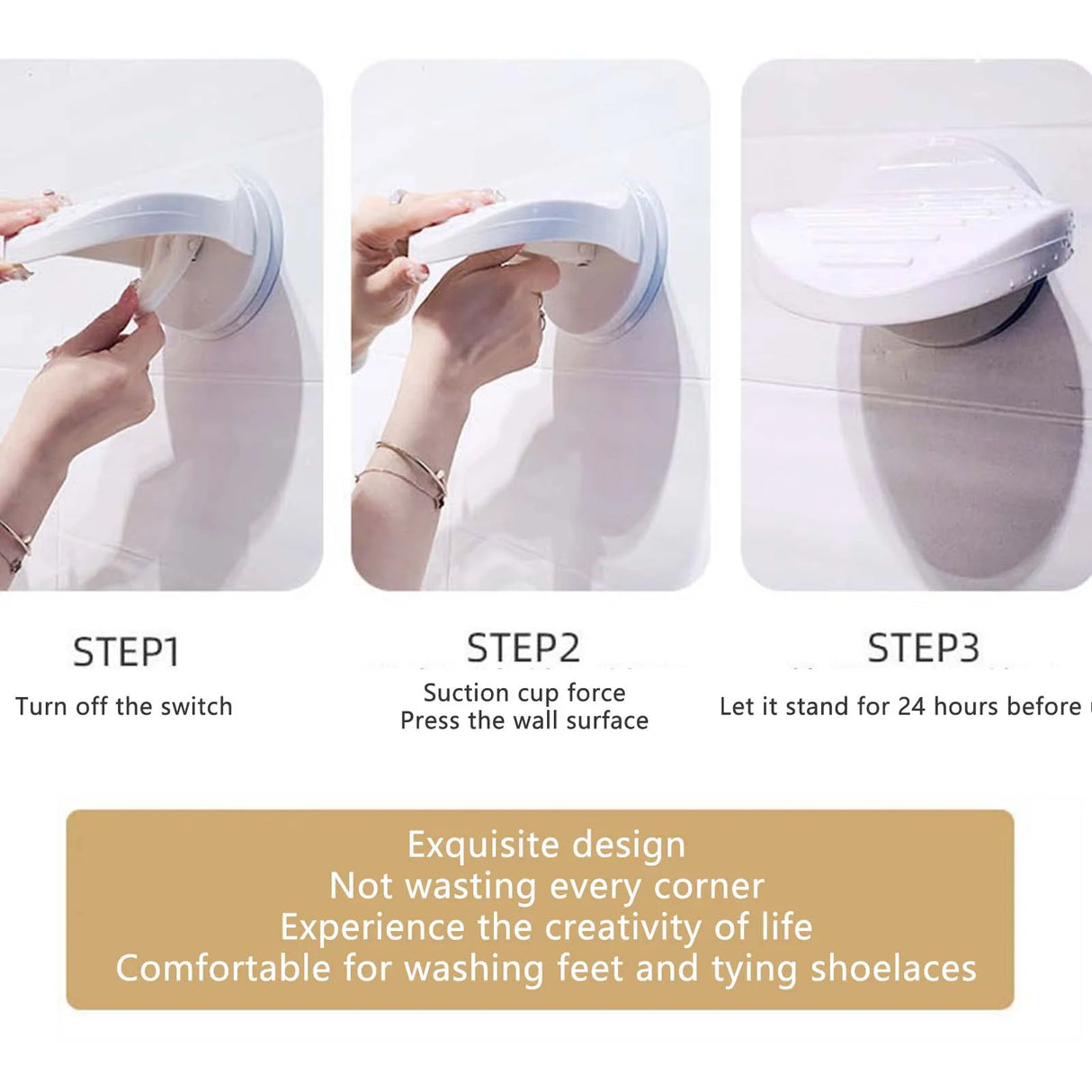 Bathroom Shower Foot Rest With Suction Cups