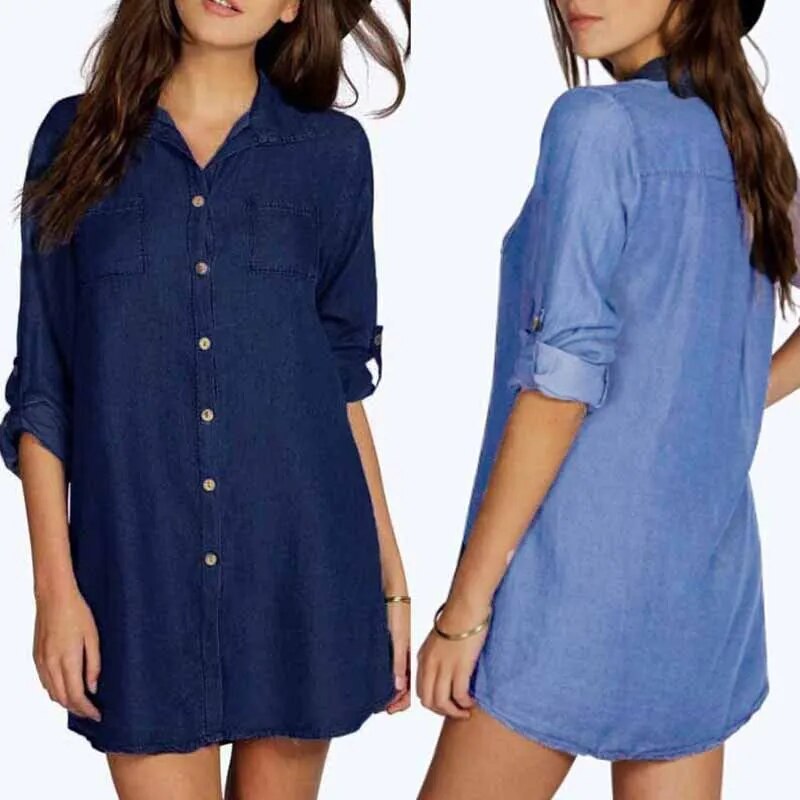 Women's Casual Loose Denim Shirts.