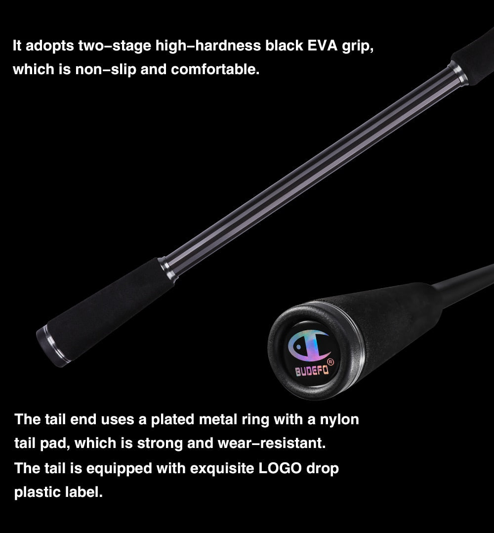 BUDEFO MAXIMUS Lure Fishing Rod 1.8m 2.1m 2.4m 2.7m 3.0m30T Carbon Spinning Baitcasting FUJI Guide Travel Lure Rod 3-50g ML/M/MH