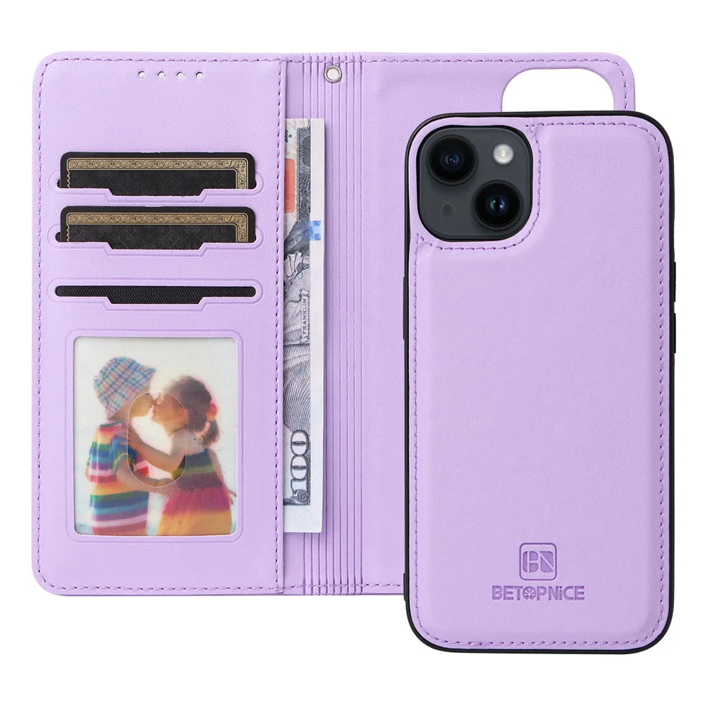 BETOPNICE 2 in 1 Detachable Magnetic Leather Case for iPhone 15 Pro Max 12 13 Mini 14 Plus
