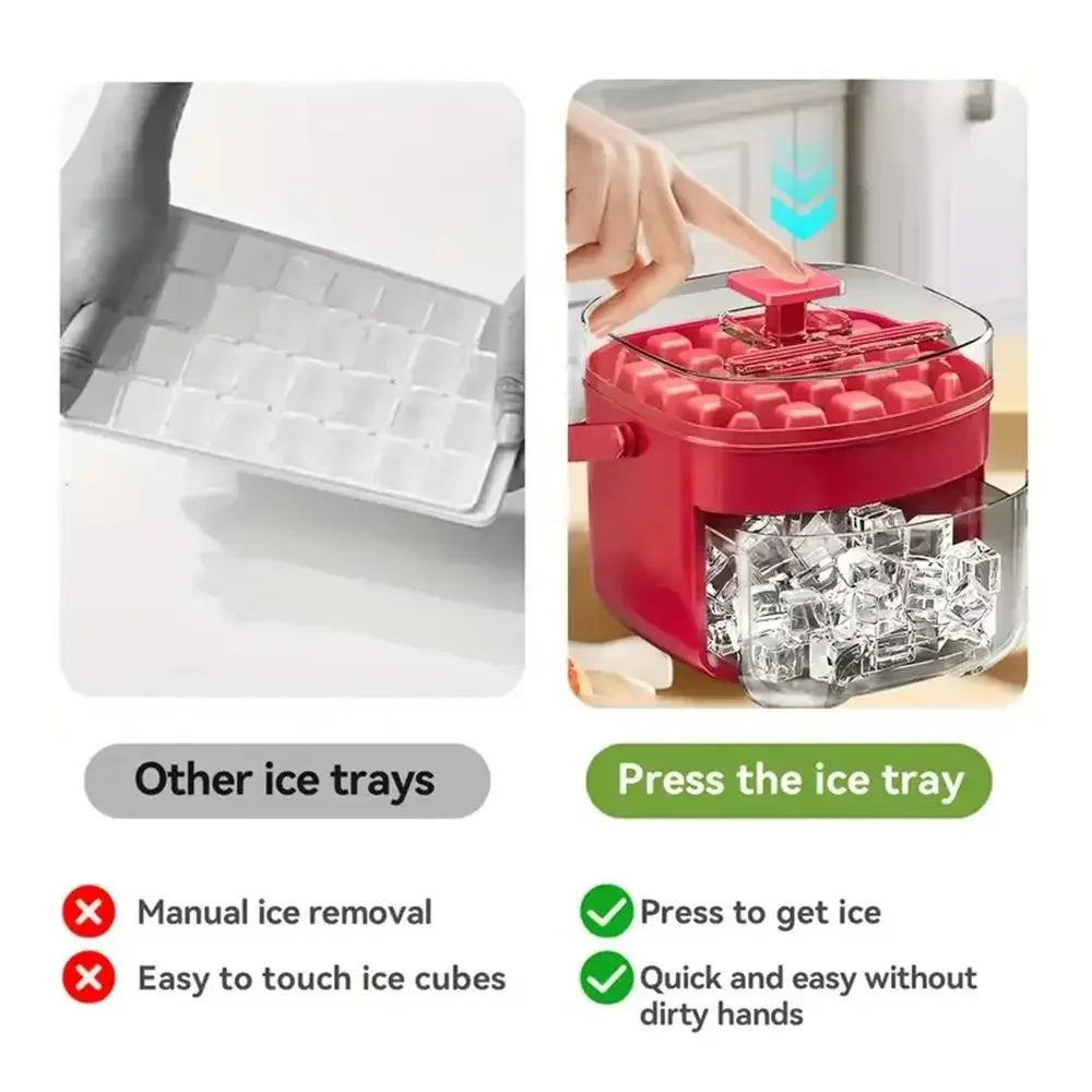 50-cube Double-layer Ice Cube Machine With Easy-To-Press Lid