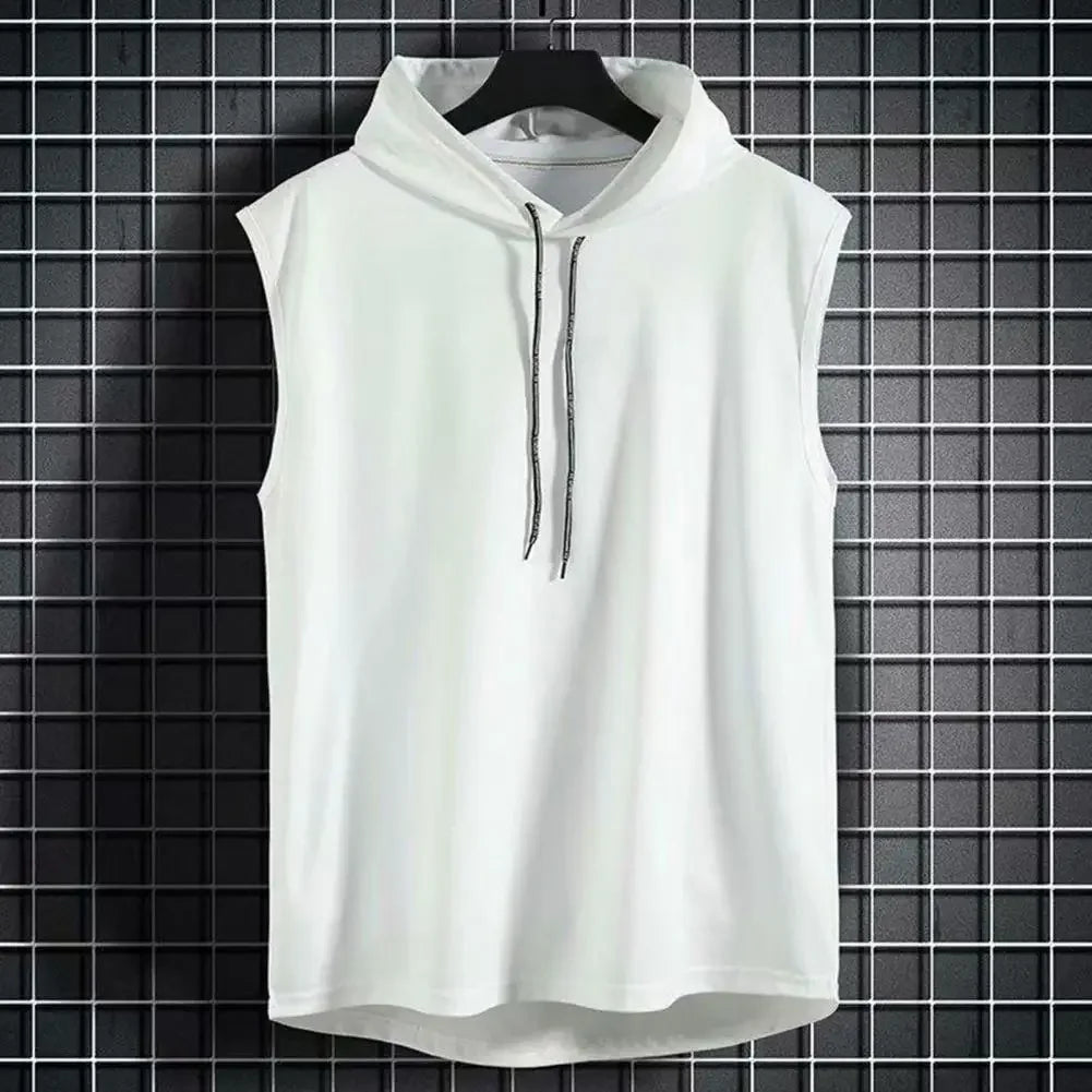 Ice Silk Sleeveless Bodybuilding/workout Hoodie Vest