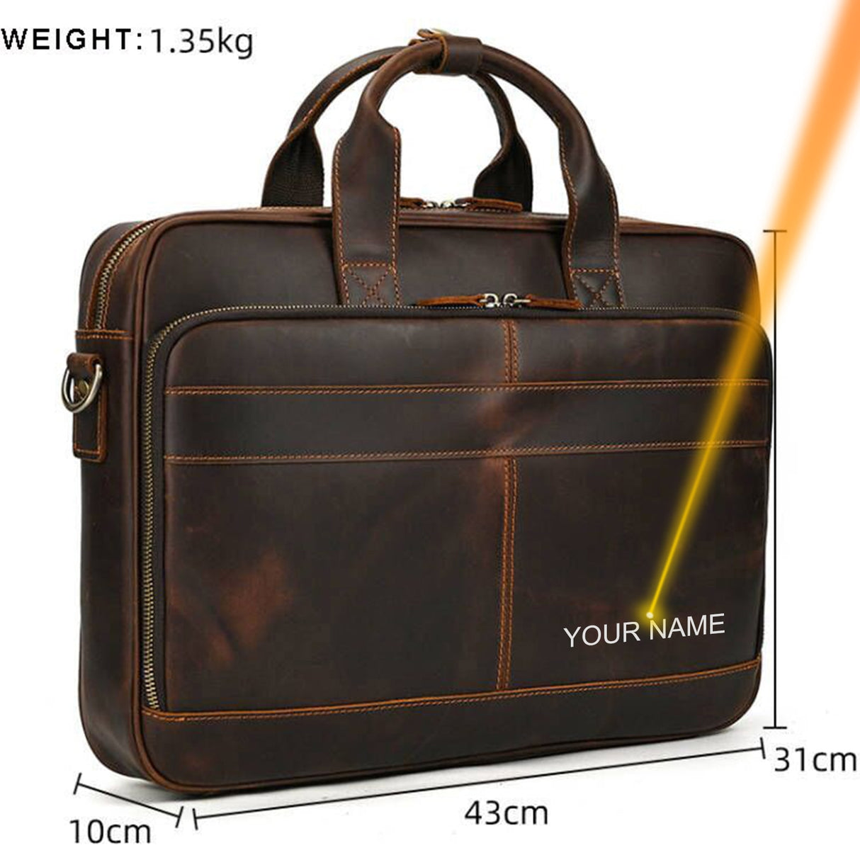Genuine Leather Laptop Briefcase.