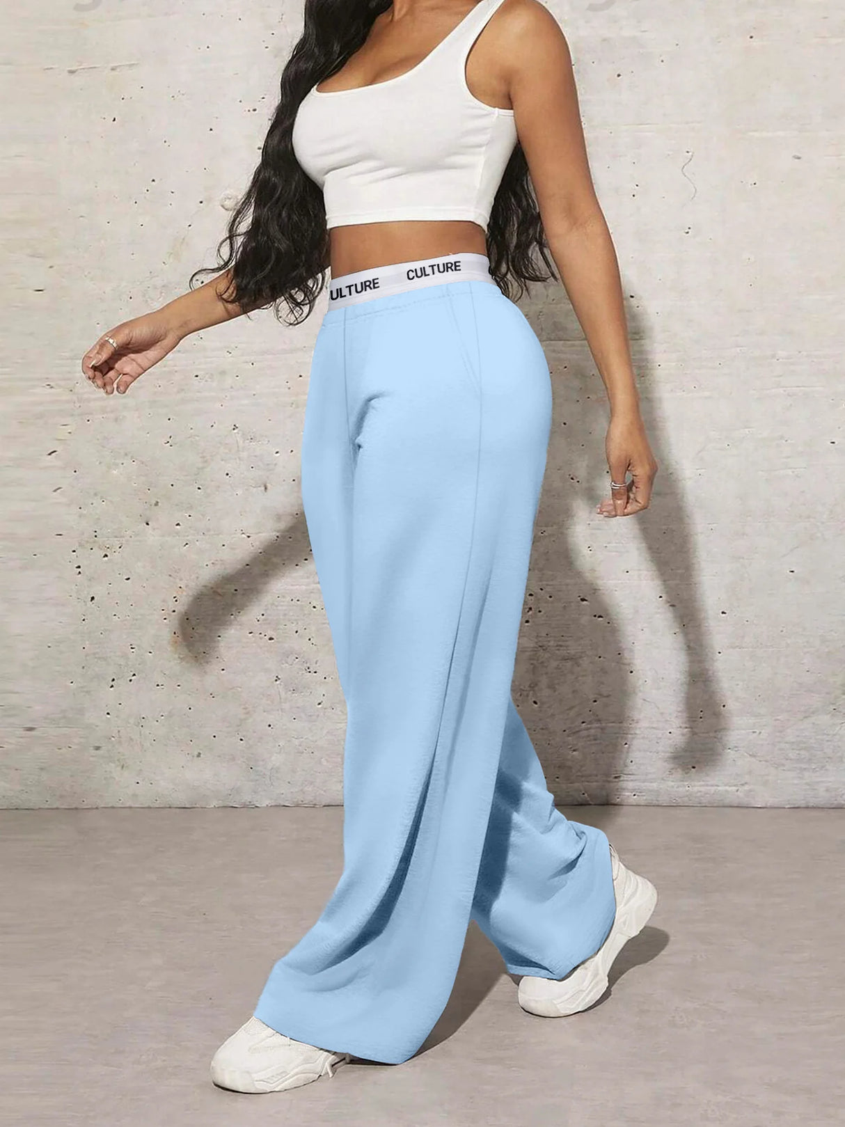High Waisted Tummy Control Wide Leg Sweatpants
