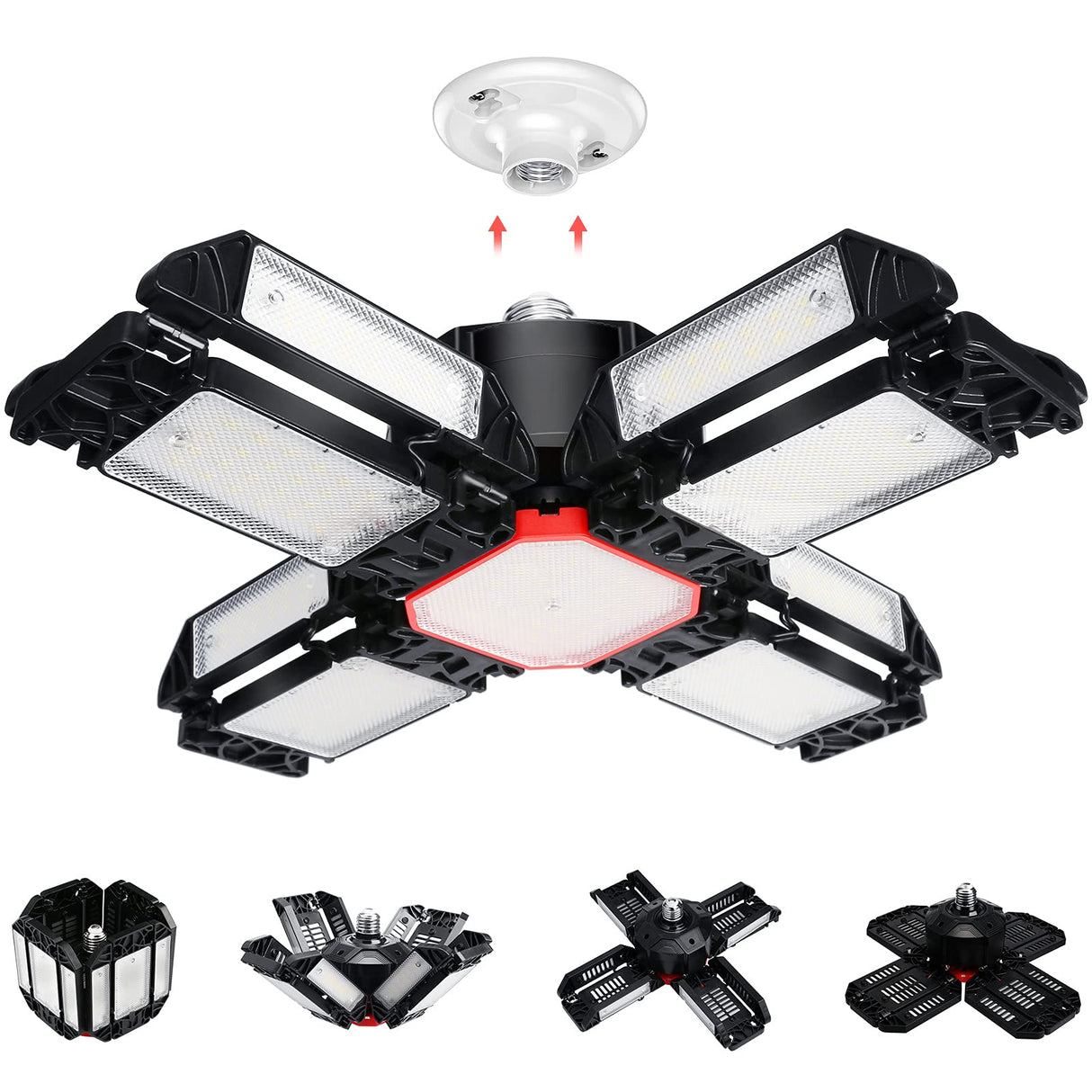 LED 3/5/6/10/12 Adjustable Basement/Storage/Warehouse Lighting With Panels E26/E27.