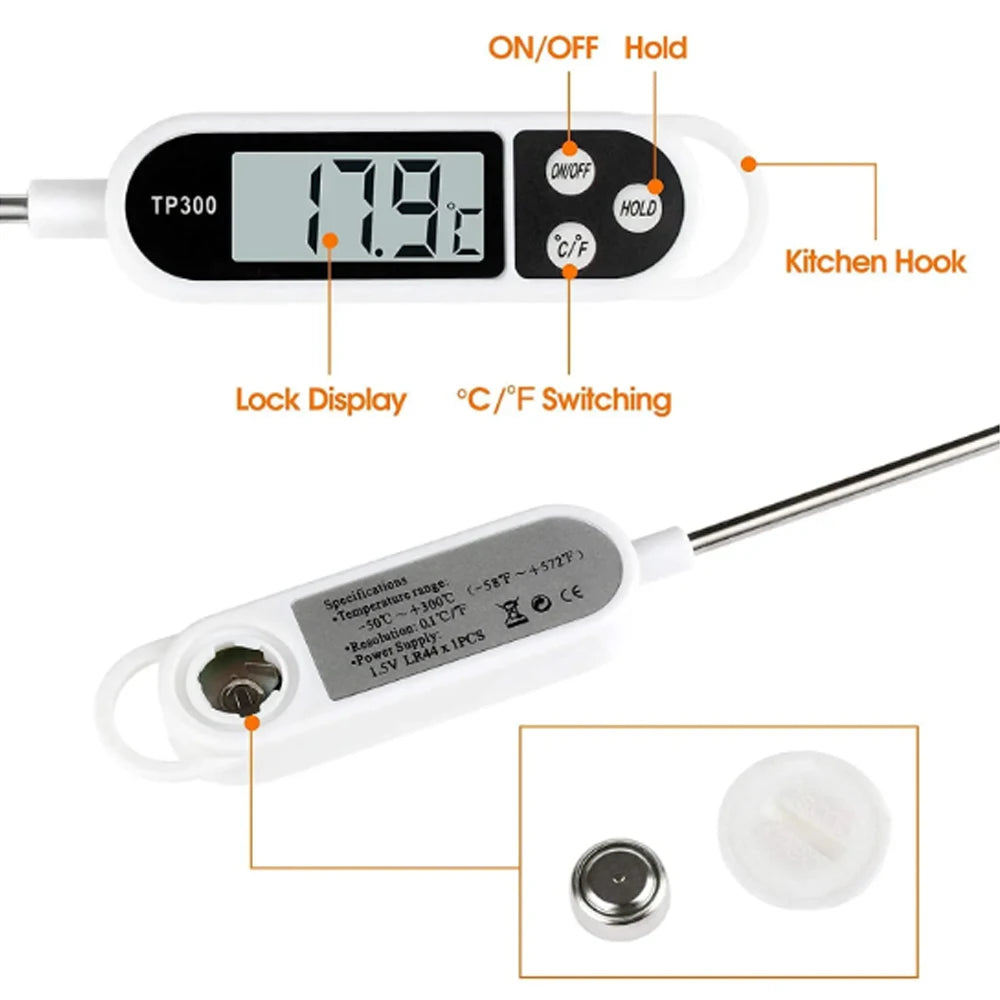 1PC Digital LCD Food Thermometer With Auto Shut Off