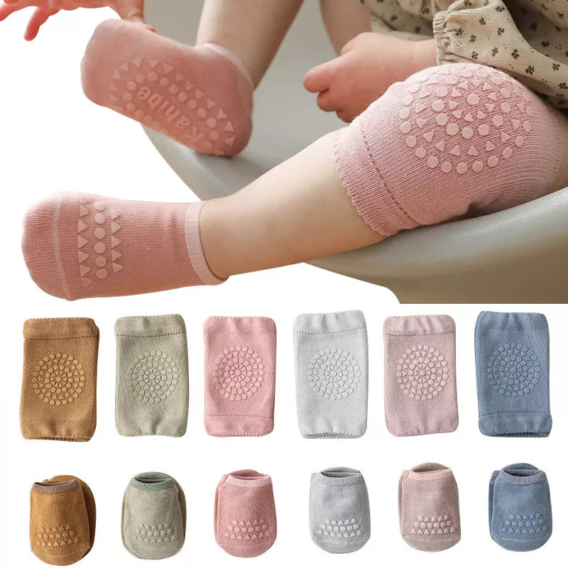 Baby Anti Slip Socks And Knee Pads For Crawling