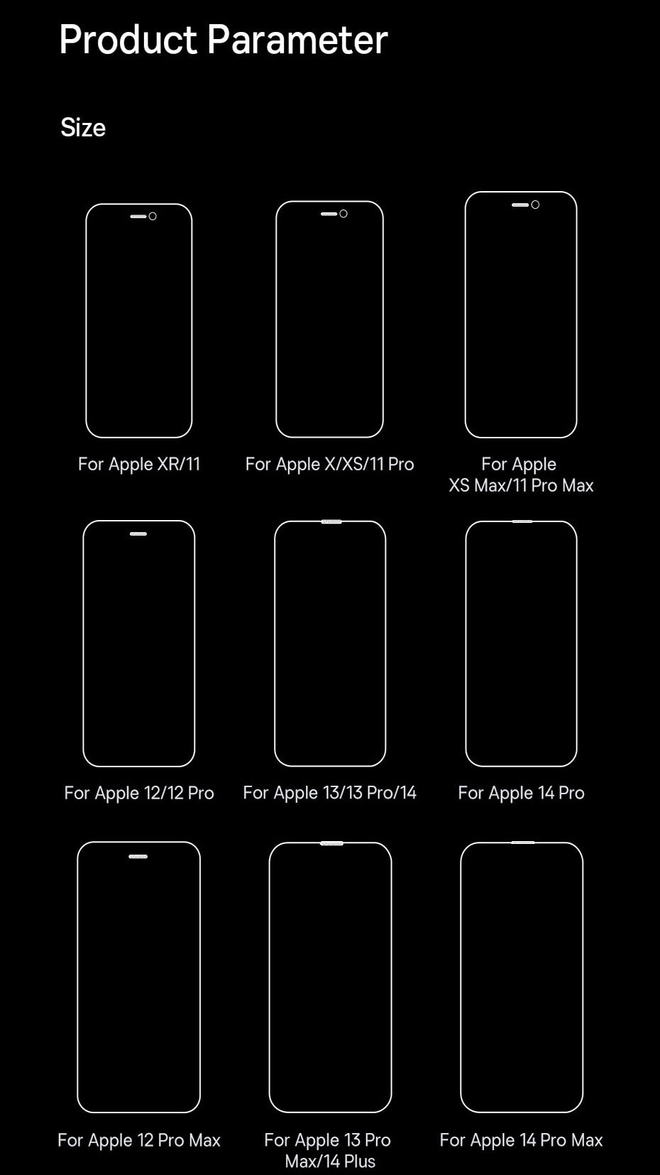 Baseus 0.3mm Crystal HD Tempered Glass for iPhone 14 13 12 11 Pro Max Screen Protector With Cleaning Kit.