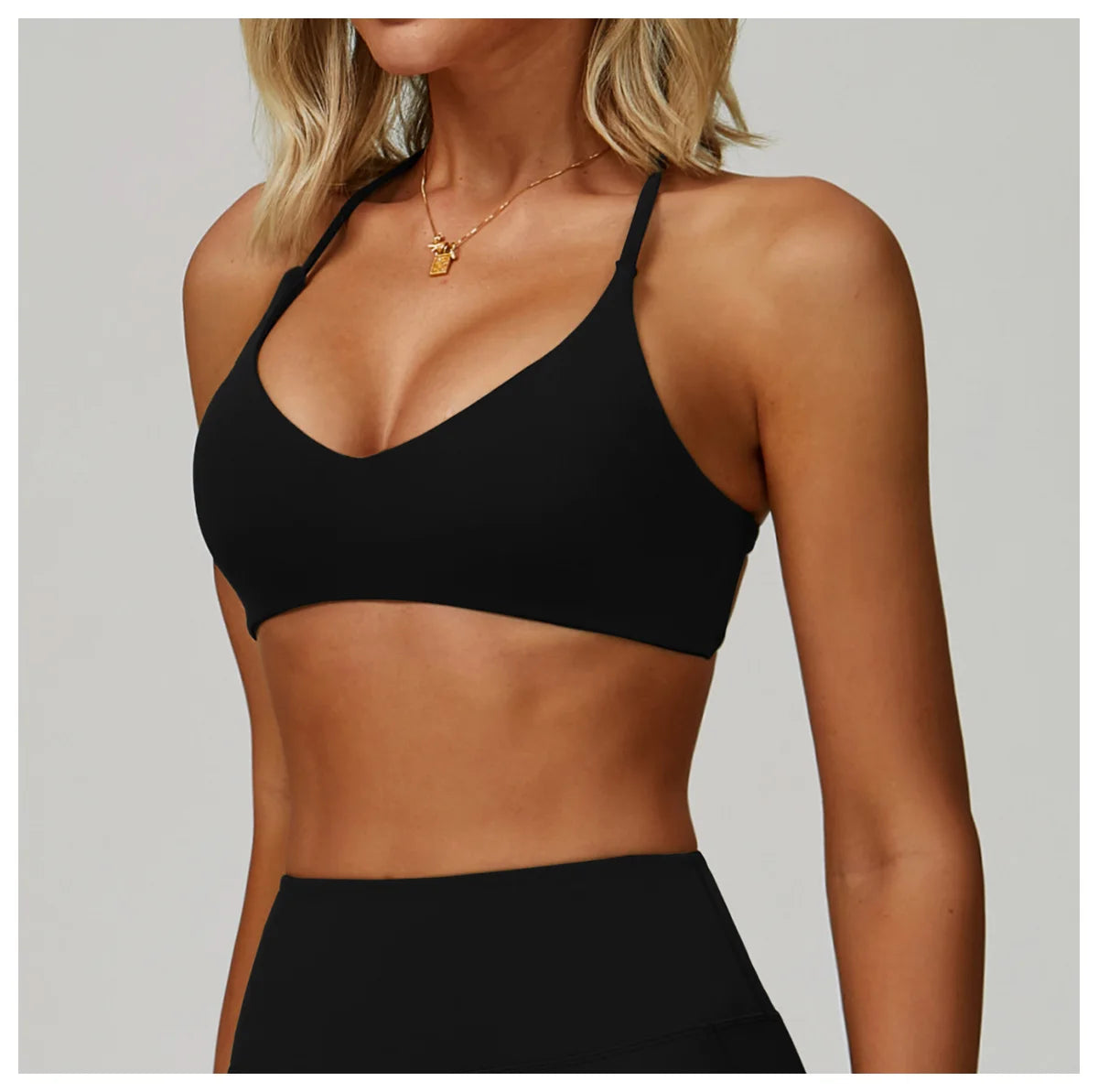 Women's Anti-Sweat Push Up Cross Shoulder Sports Bra