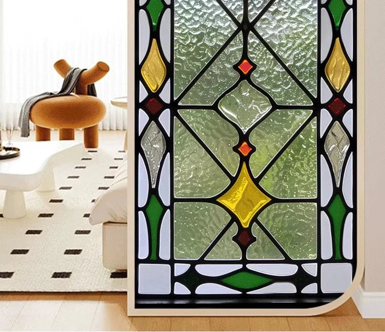 Electrostatic Vintage Stained Glass Window Sticker