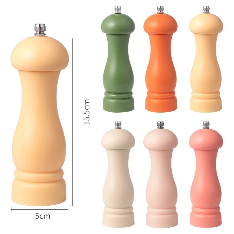 6 Colors Of Refillable Salt, Pepper, Spice Or Herb Grinder.