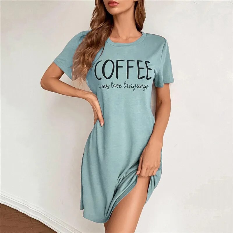 Women's Short Sleeve Printed Nightdress.