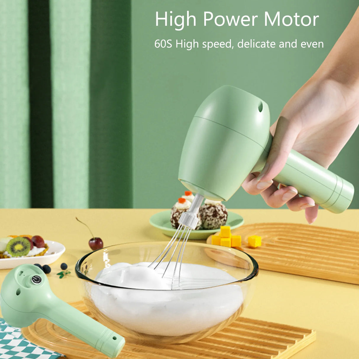 USB Charging Wireless Automatic 3 Speed Hand Food Mixer.