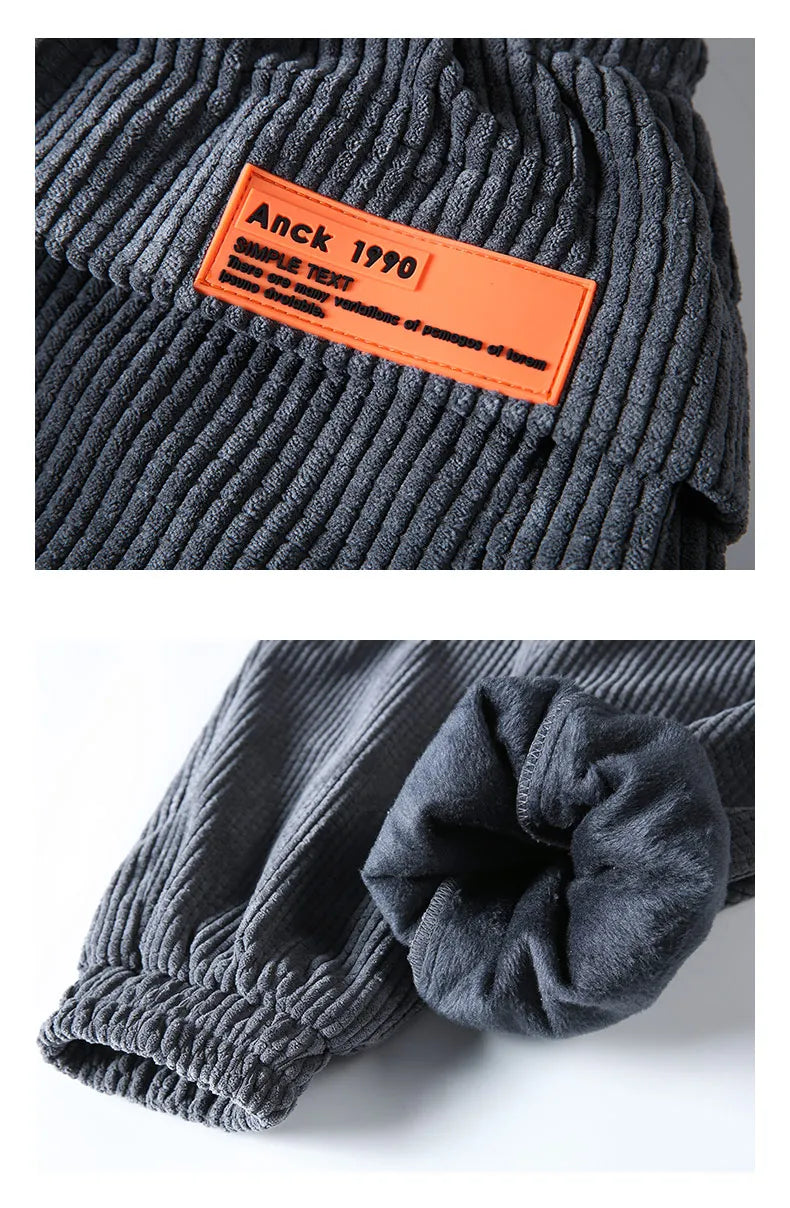 HIQOR Men's Corduroy Sweatpants