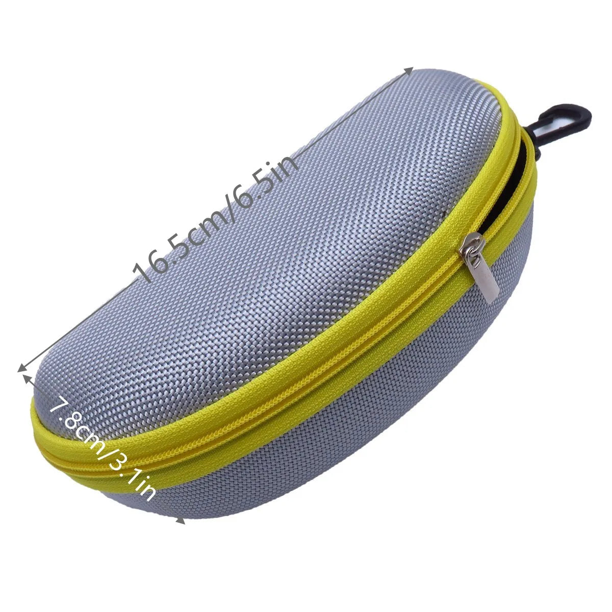 KLASSNUM Hard Eyeglass Protector Case With Zipper And Carabiner Hook