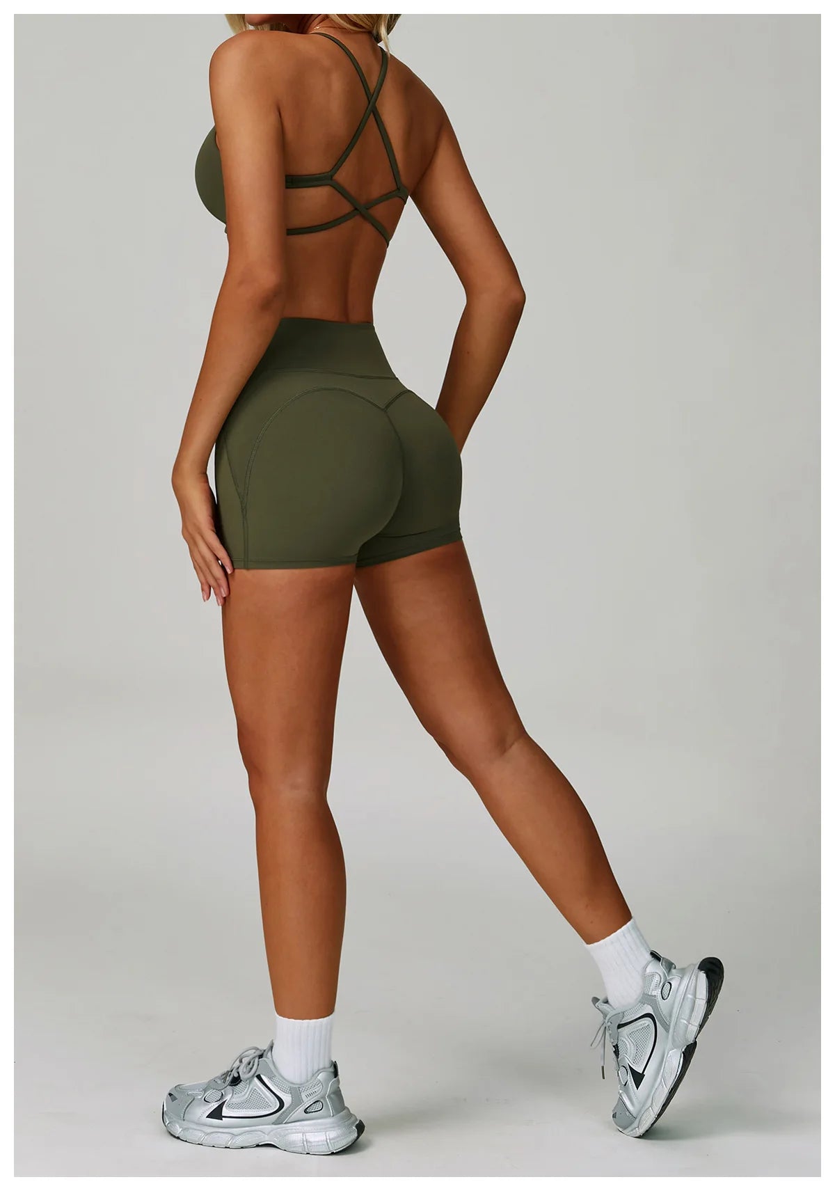 Women's Anti-Sweat Push Up Cross Shoulder Sports Bra