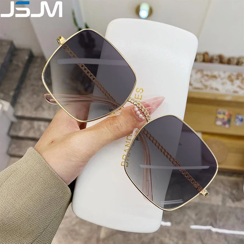 JSJM Women's Metal UV400 Sunglasses
