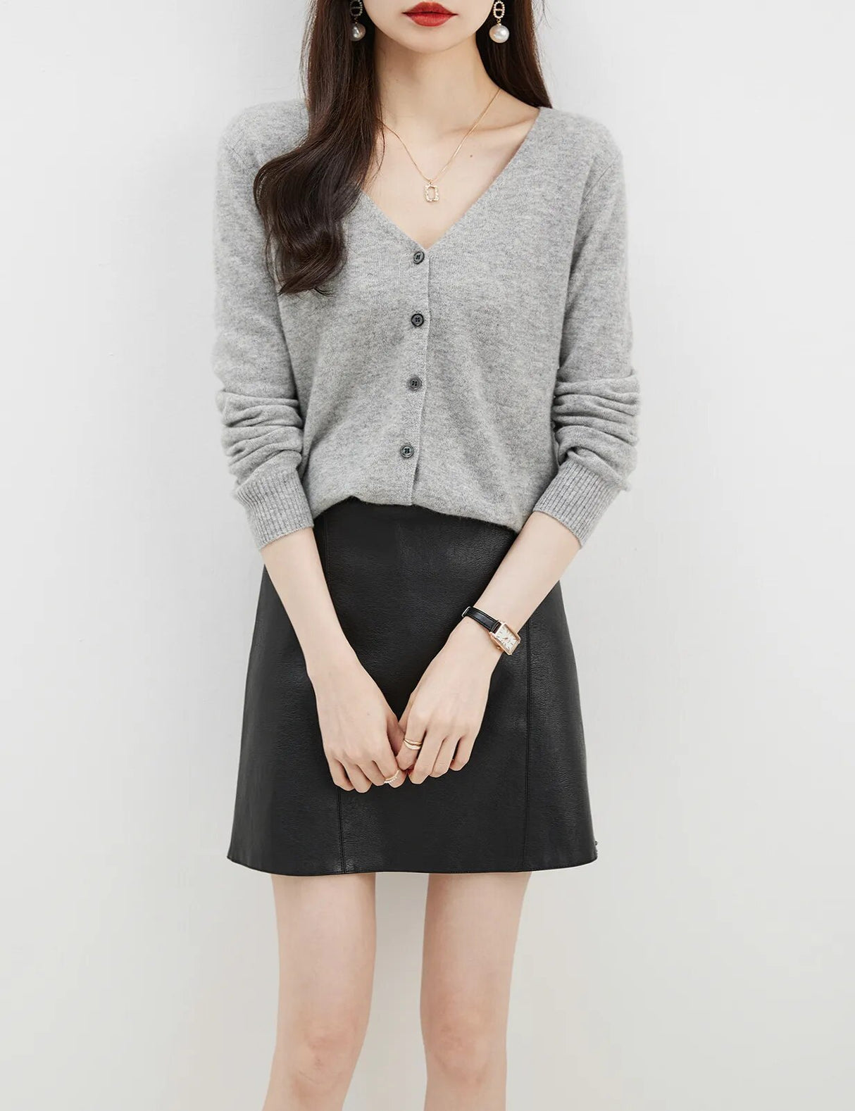 Women's Long Sleeve, V Neck, 100% Soft Merino Wool Cardigans.