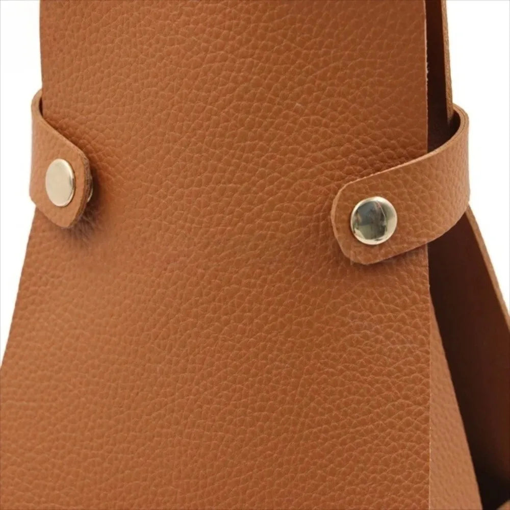 PU Leather Double Layer Reusable Wine Bag