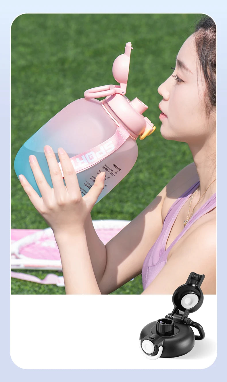 GIANXI Plastic Sports Water Bottle With Straw
