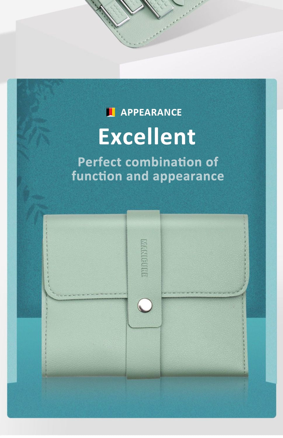 12 or 16 pcs Stainless Steel Manicure/Pedicure Set with Leather case.