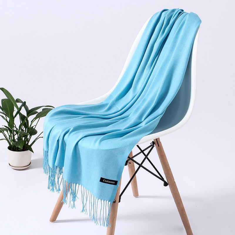 Women's cashmere shawl, hijab, warm scarf. 32 Foulard colors to pick from.