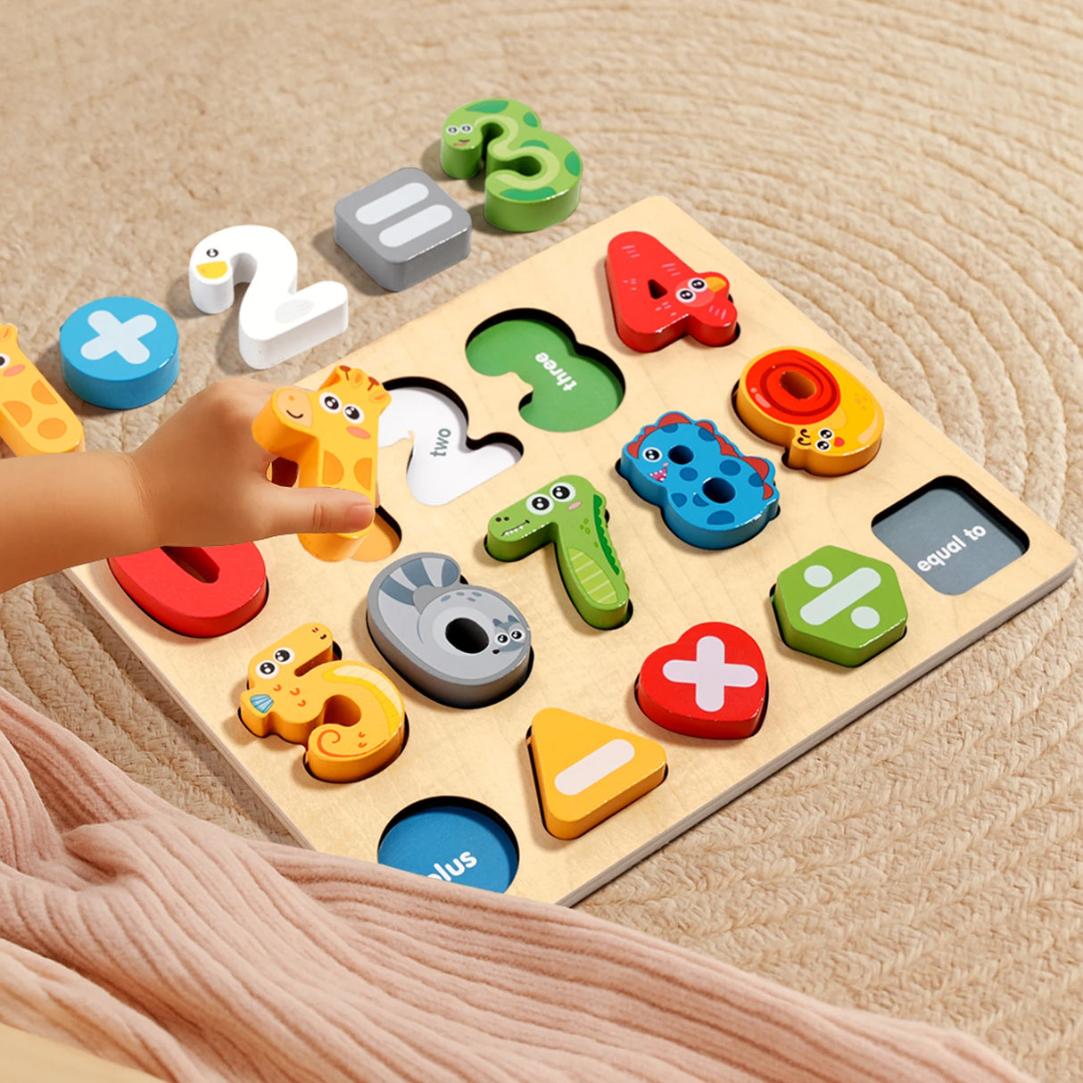 3D Colorful Montessori Wooden Alphabet Number/Puzzle