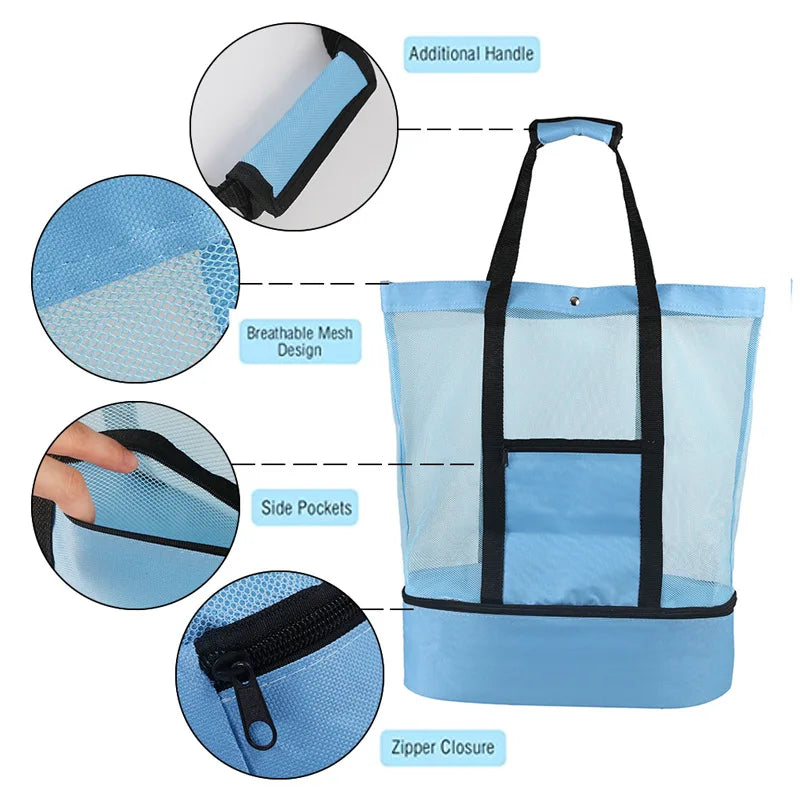 Women Mesh Transparent Beach Bag