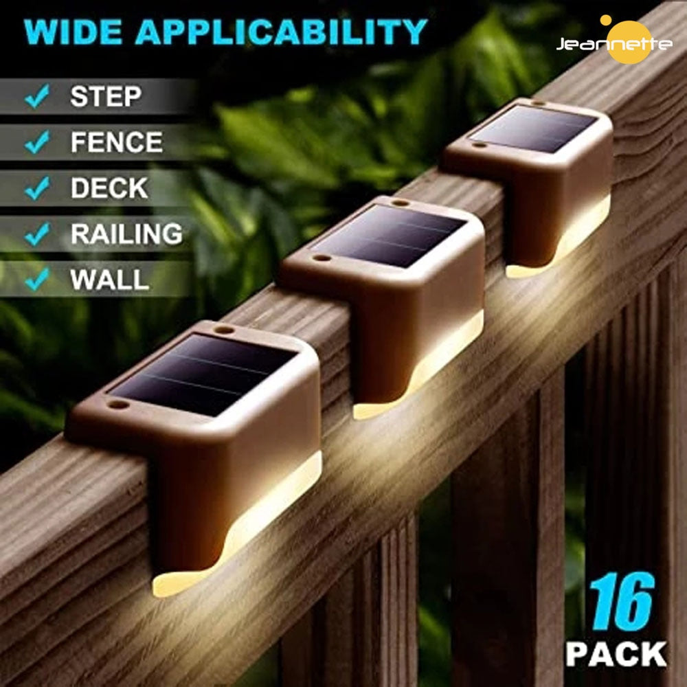 Solar Outdoor waterproof garden LED lights. Light up your patio, path, deck fence and stairs.