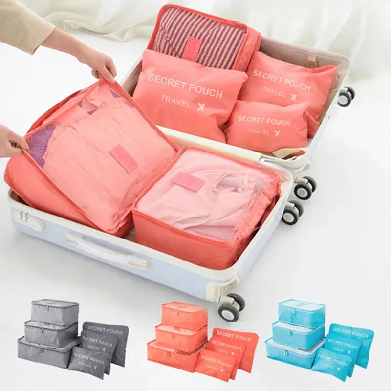 Men And Women's 6pcs Multifunction Waterproof Packing Cubes