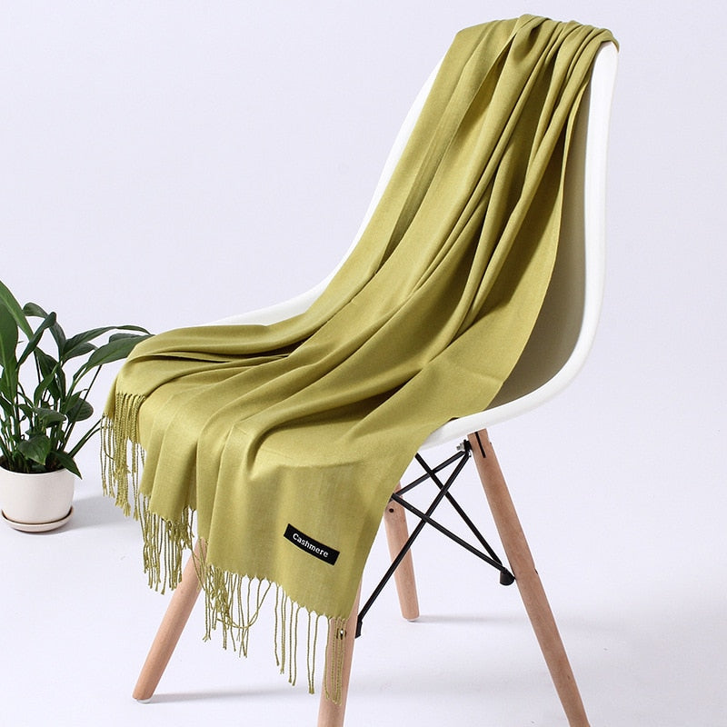 Women's cashmere shawl, hijab, warm scarf. 32 Foulard colors to pick from.