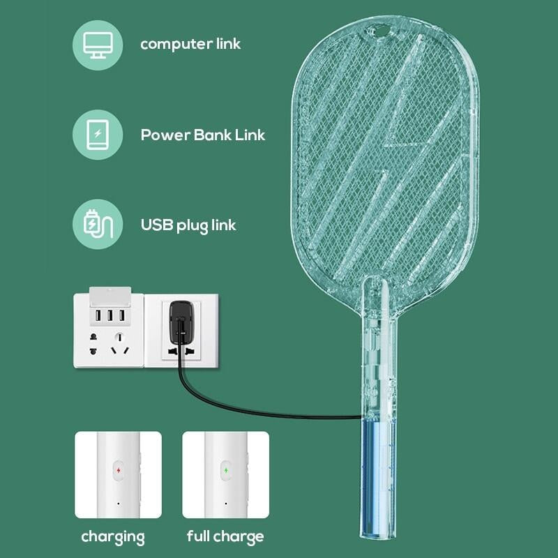 USB rechargeable 3 In 1 Electric Fly/Mosquito Swatter. 3000V