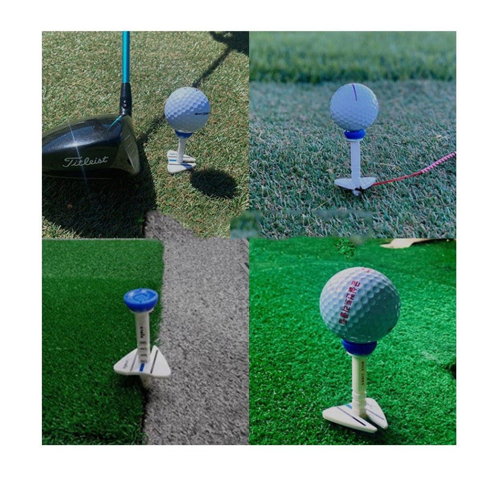 1pc Plastic Adjustable Golf Tee. Comes in Red, Orange, Blue and Green.