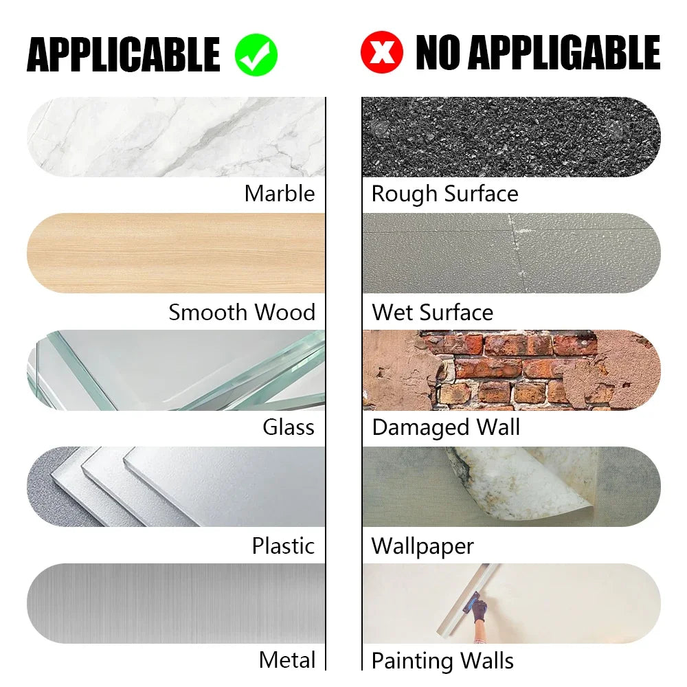 10PCS Double Sided Heavy Duty 40/80MM Clear Removable Tape