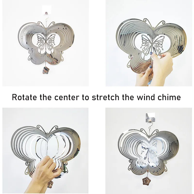 3D Rotating Butterfly Wind Spinner.