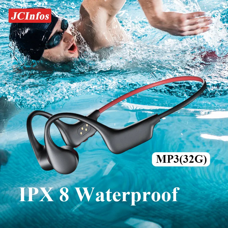 Bone Conduction  Bluetooth MP3-IPX8 Wireless Headset Waterproof For Swimming