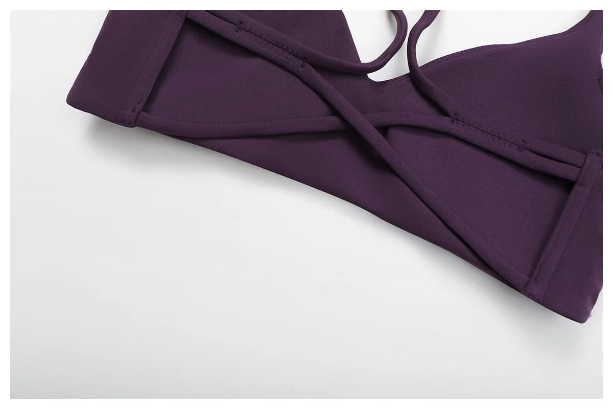 Women's Anti-Sweat Push Up Cross Shoulder Sports Bra