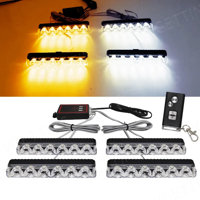 4X6 Wireless Remote Led Car Grid Emergency Lights
