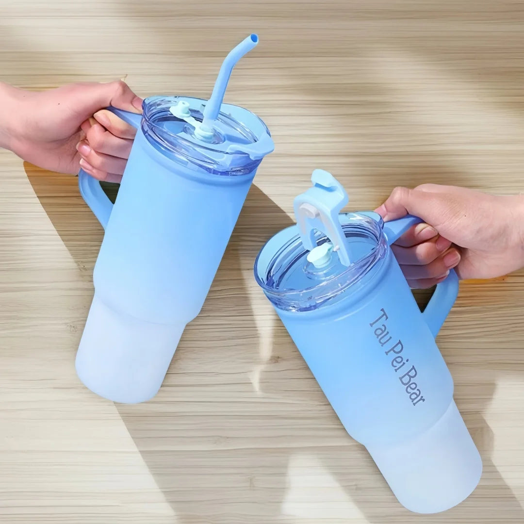 40oz Plastic 3 Piece Set Car Cup With Straw