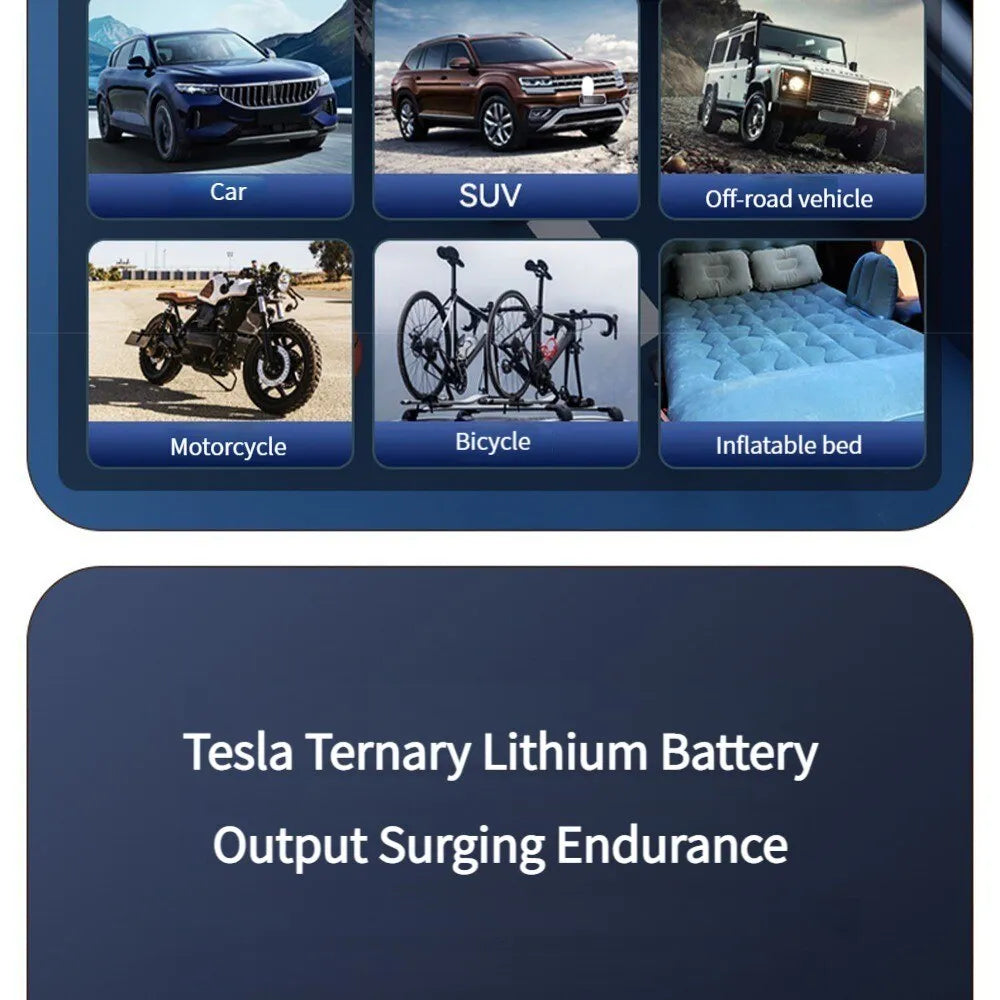 Wireless Car, Motorcycle Or Bicycle Air Compressor