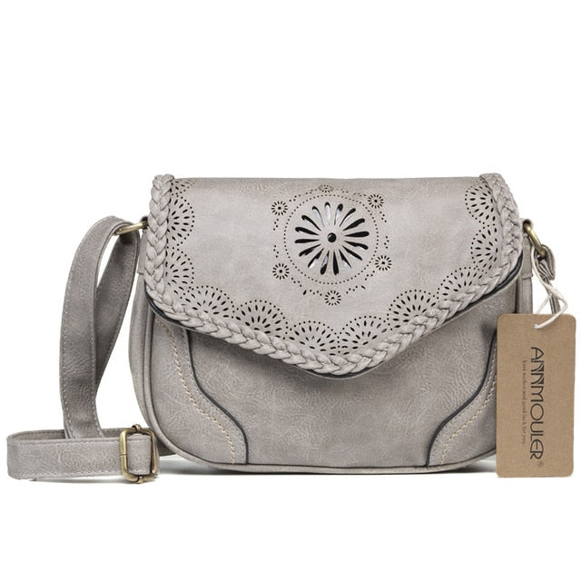 Annmouler Ladies leather crossbody handbag.