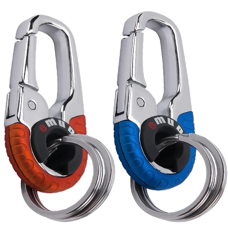 Stainless Steel, Double Ring Carabiner Keychain Buckle Clip.